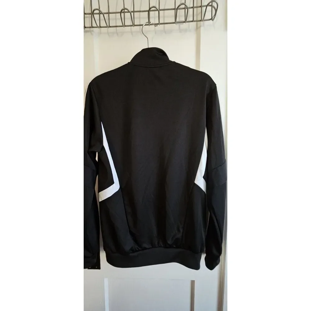 Adidas CLIMALITE  full‎ zip Jacket Adult Sz Small Black White Athleisure Y2K